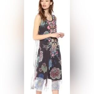 Johnny Was Biya “Wipme” floral print embroidered dress. New with tags.